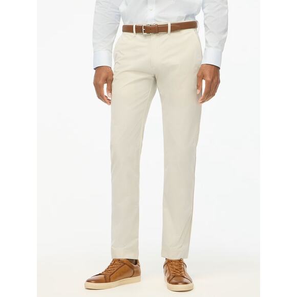 J.Crew Flex Slim-Fit Tech Chino Pants SZ 30x30 Stone Stretch Performance Zip Fly - Picture 1 of 9